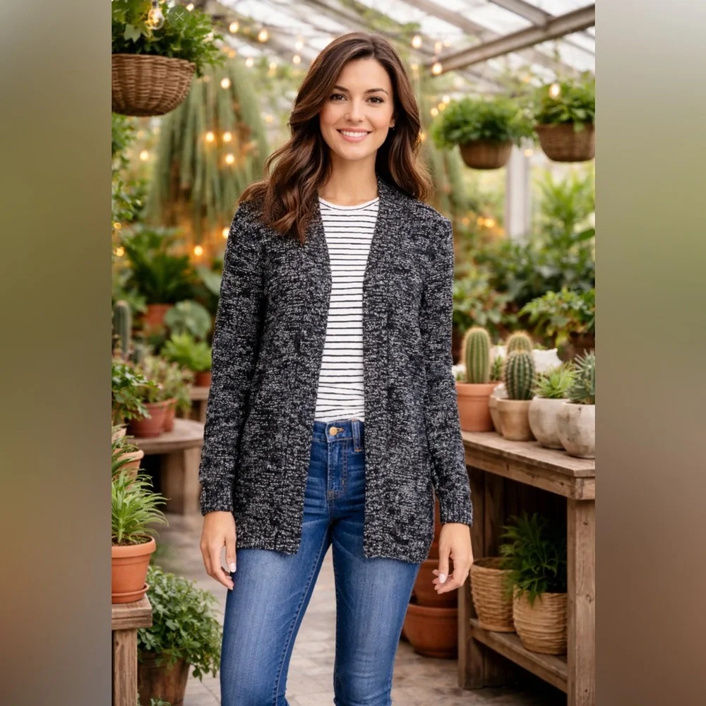 J. Crew Charcoal and Black Cardigan